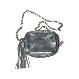 NWT Victoria Secret Tasseled Crossbody Bag - Silver - One Size
